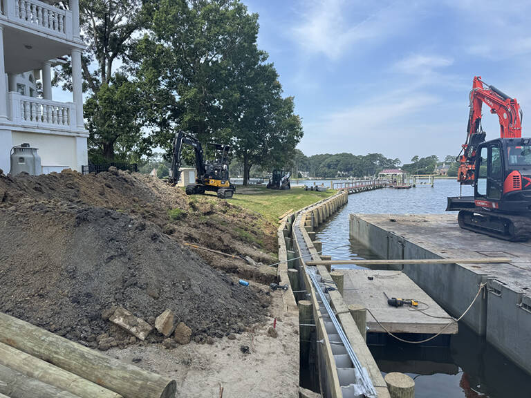 Seawall construction